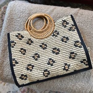 H&M Straw Summer Bag with Circular Handles